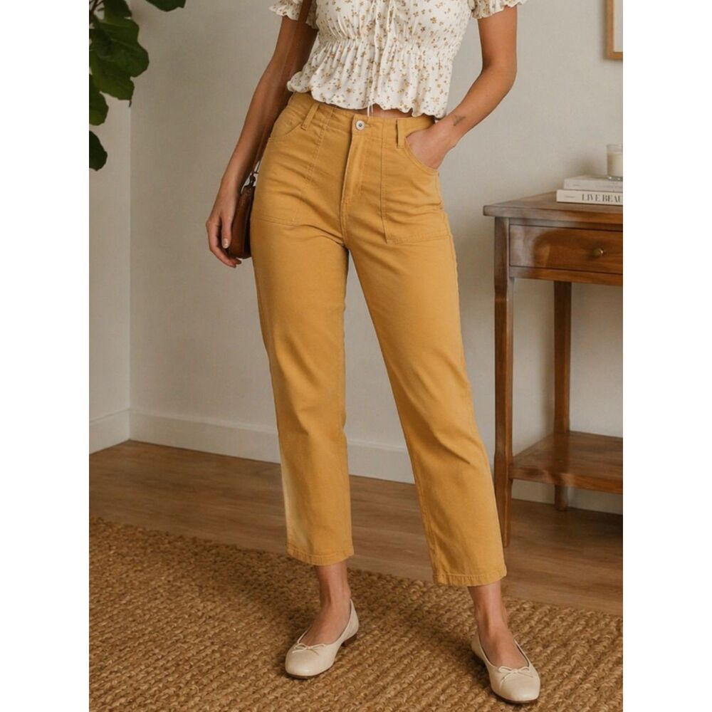 NEW! Stitch Star Ankle Skinny Pants Women’s Size 10 Mustard Tan Stretch NWT